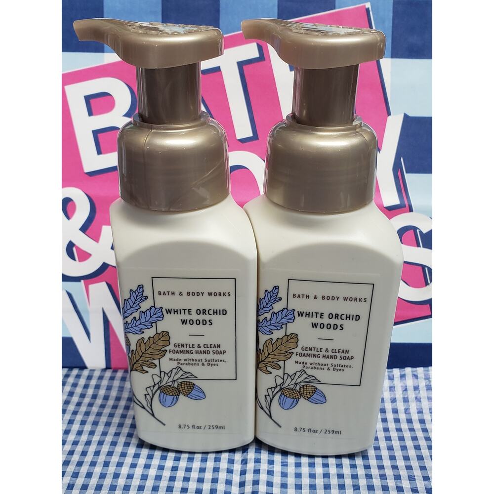 BBW White Orchid Woods Gentle & Clean Foaming Hand Soap 2 Pack